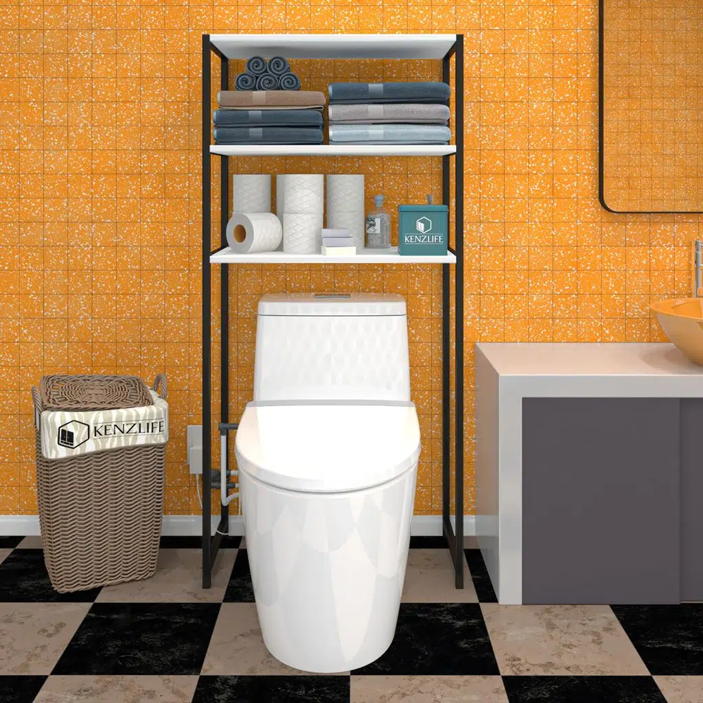 Bakbudaiyi banyo klozet dolabı hüveylid byzsyh 135*050*20 mat suntalam metal siyah boya