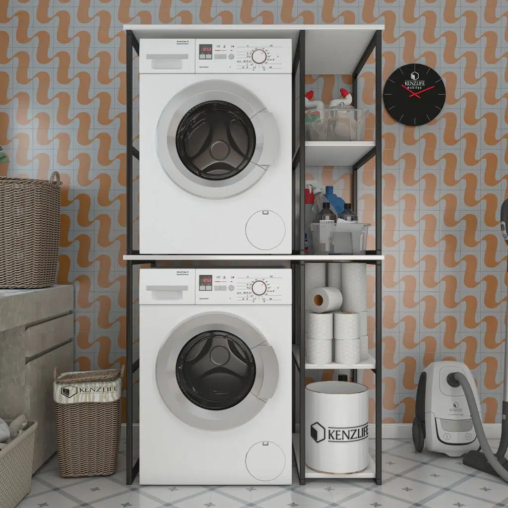 Bakbudaiyi çamaşır kurutma makinesi dolabı nadle byzsyh 180*100*60 mat suntalam metal siyah boya