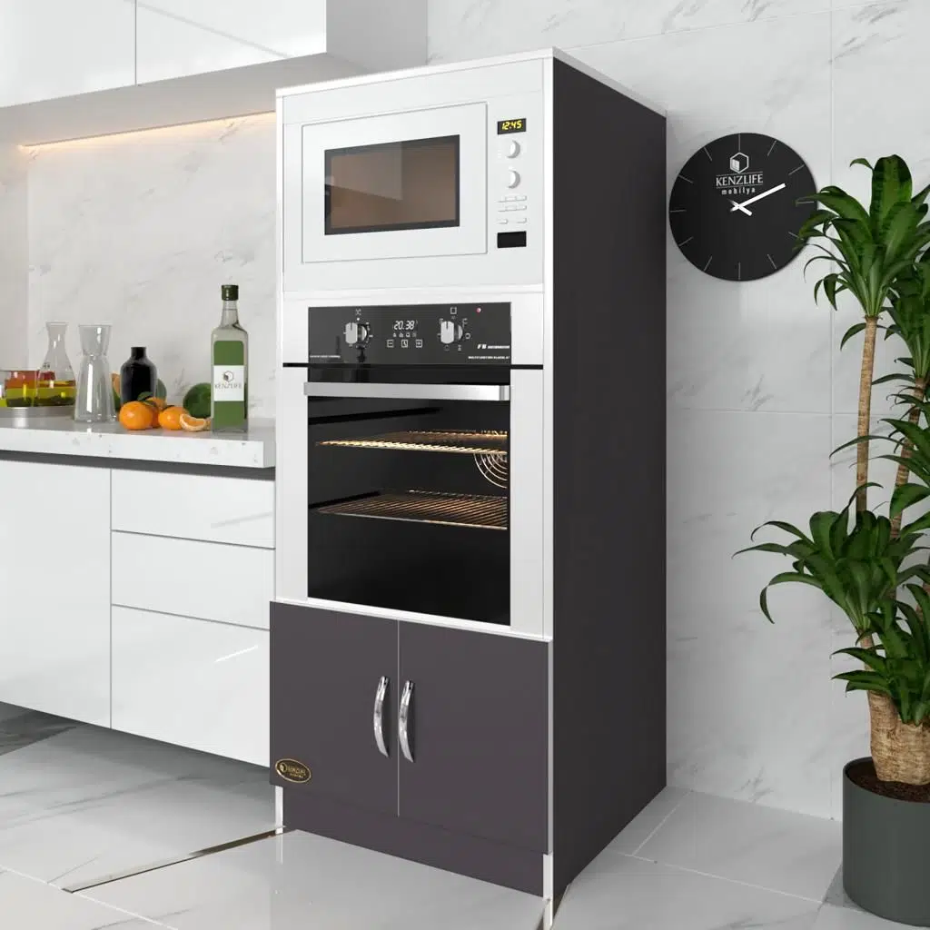 Kenzlife ankastre fırın dolabı ahsen gri mutfak banyo kiler ofis kitaplık