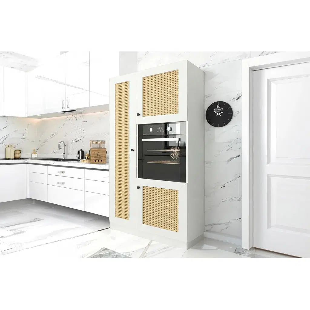 Kenzlife ankastre fırın dolabı banu mat beyaz 180*100*56 hazeran kare kapak suntalam gövde