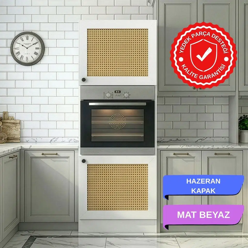 Kenzlife ankastre fırın dolabı bige mat beyaz 180*60*56 hazeran kare kapak suntalam gövde