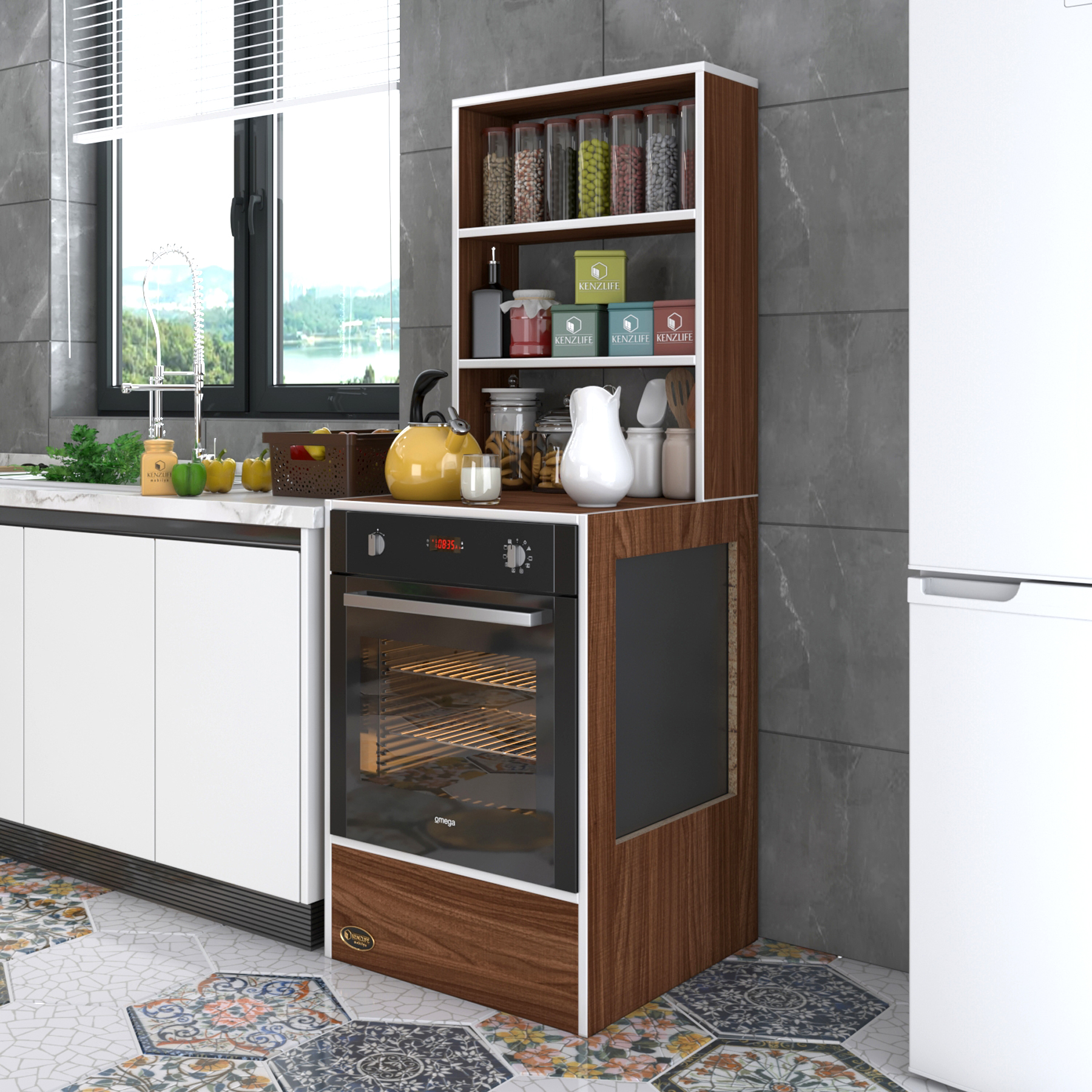 Kenzlife ankastre fırın dolabı nevgece cvz 165*60*56 mutfak eko düz