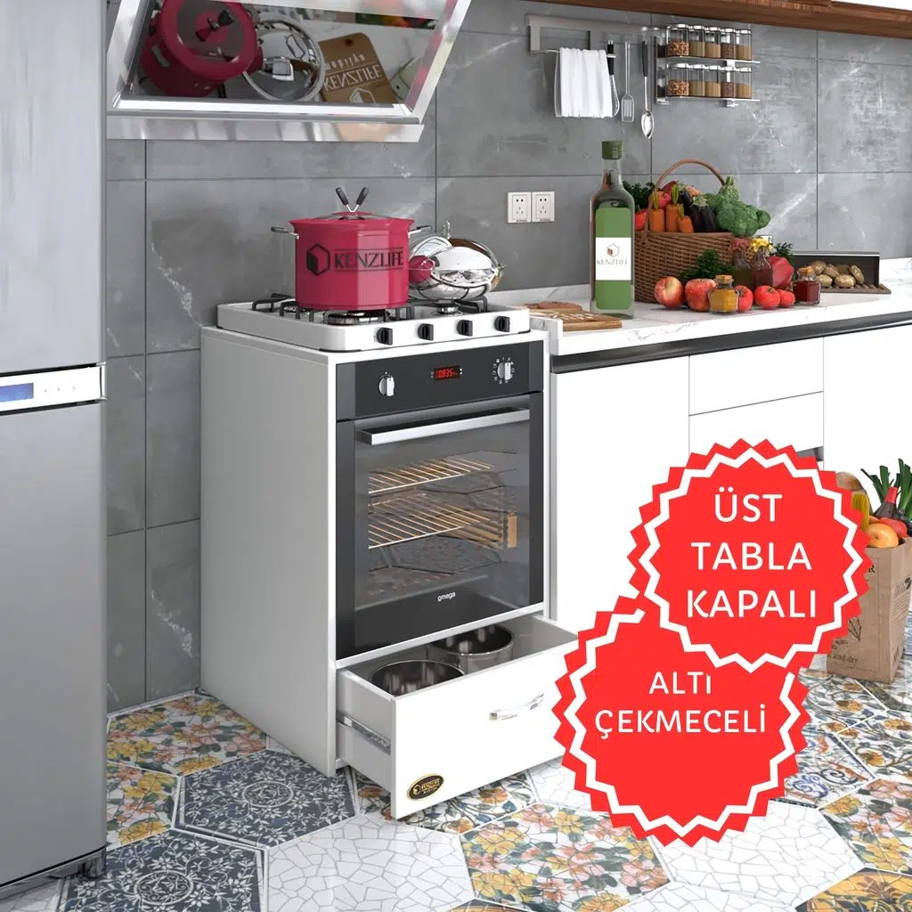 Kenzlife ankastre modülü kabini argon byz fırın ocak dolabı çekmeceli sabit tabla 