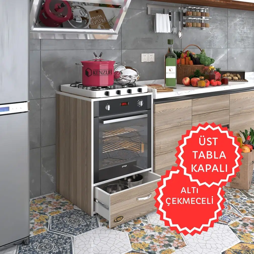 Kenzlife ankastre modülü kabini argon crd fırın ocak dolabı çekmeceli sabit tabla 
