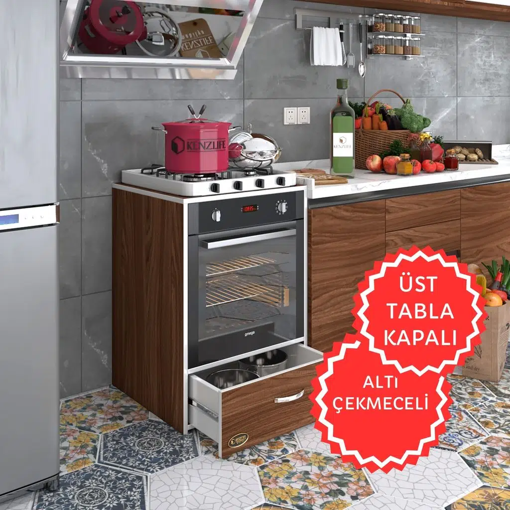 Kenzlife ankastre modülü kabini argon cvz fırın ocak dolabı çekmeceli sabit tabla 