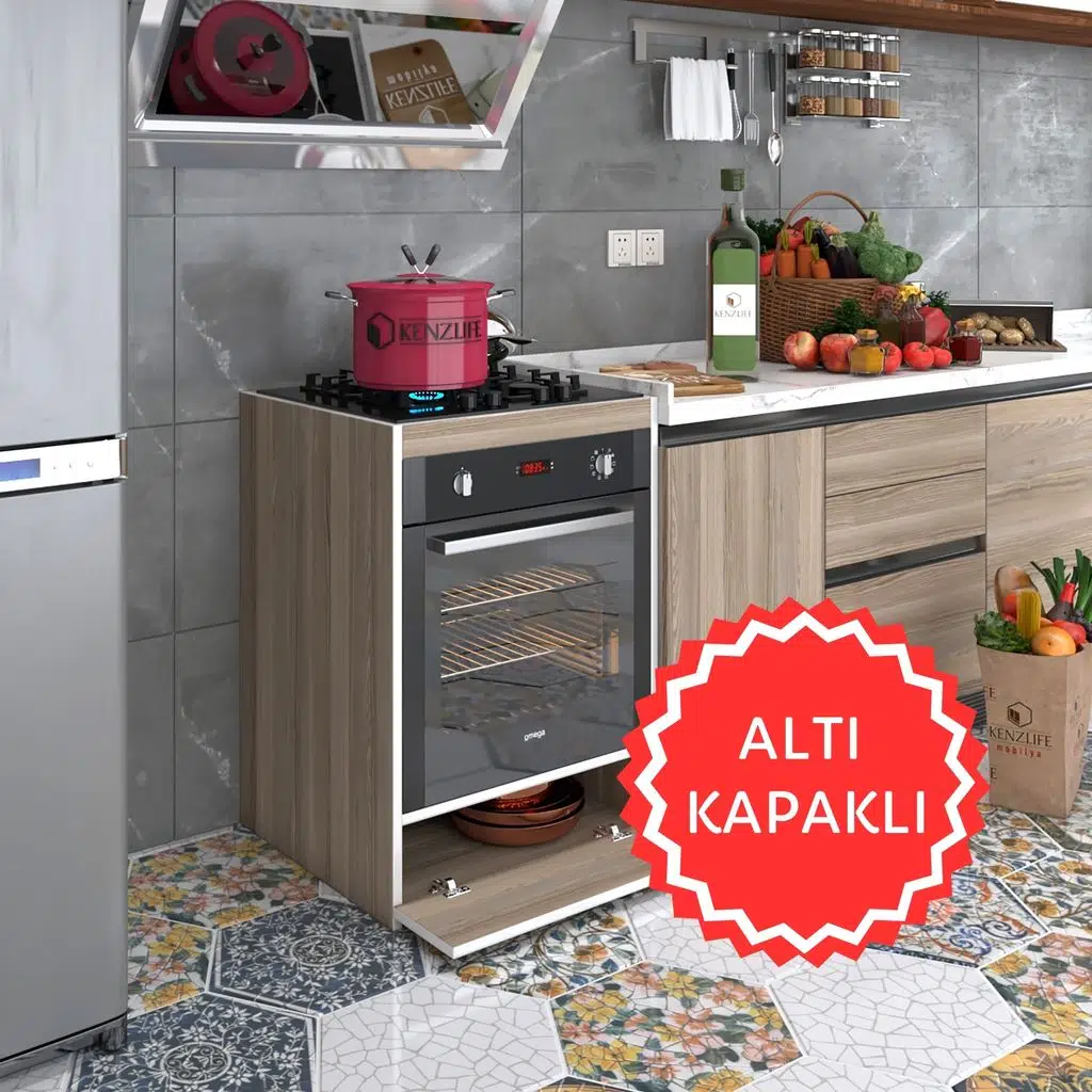 Kenzlife ankastre modülü kabini berilyum crd fırın ocak dolabı kapaklı 