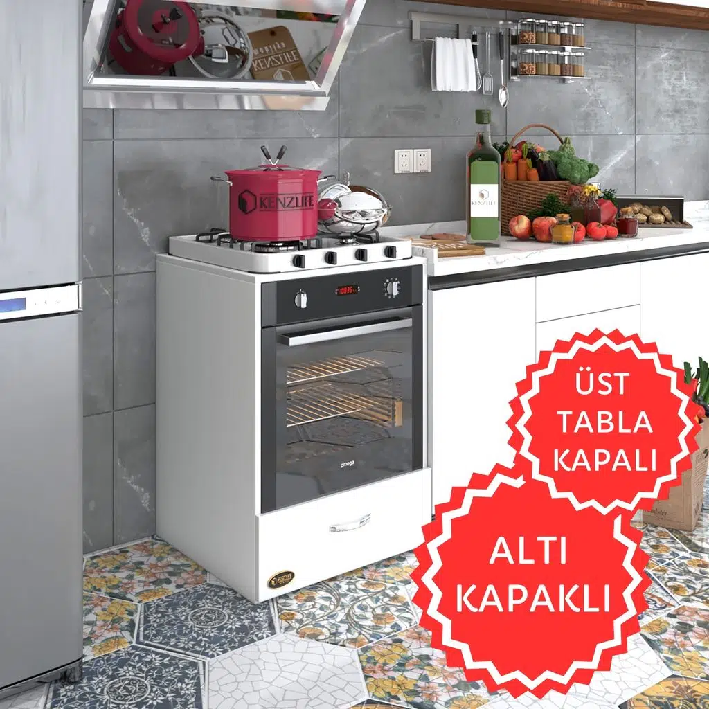 Kenzlife ankastre modülü kabini flor byz kapaklı fırın ocak dolabı sabit tabla 