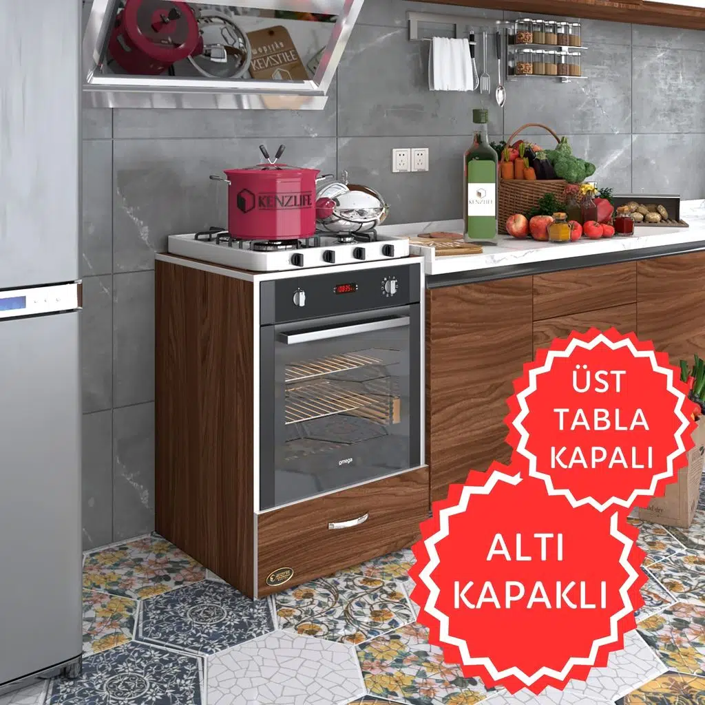 Kenzlife ankastre modülü kabini flor cvz kapaklı fırın ocak dolabı sabit tabla 