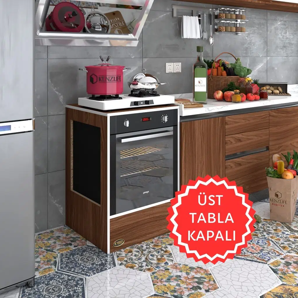 Kenzlife ankastre modülü kabini kalsiyum3 cvz fırın ocak dolabı sabit tabla 