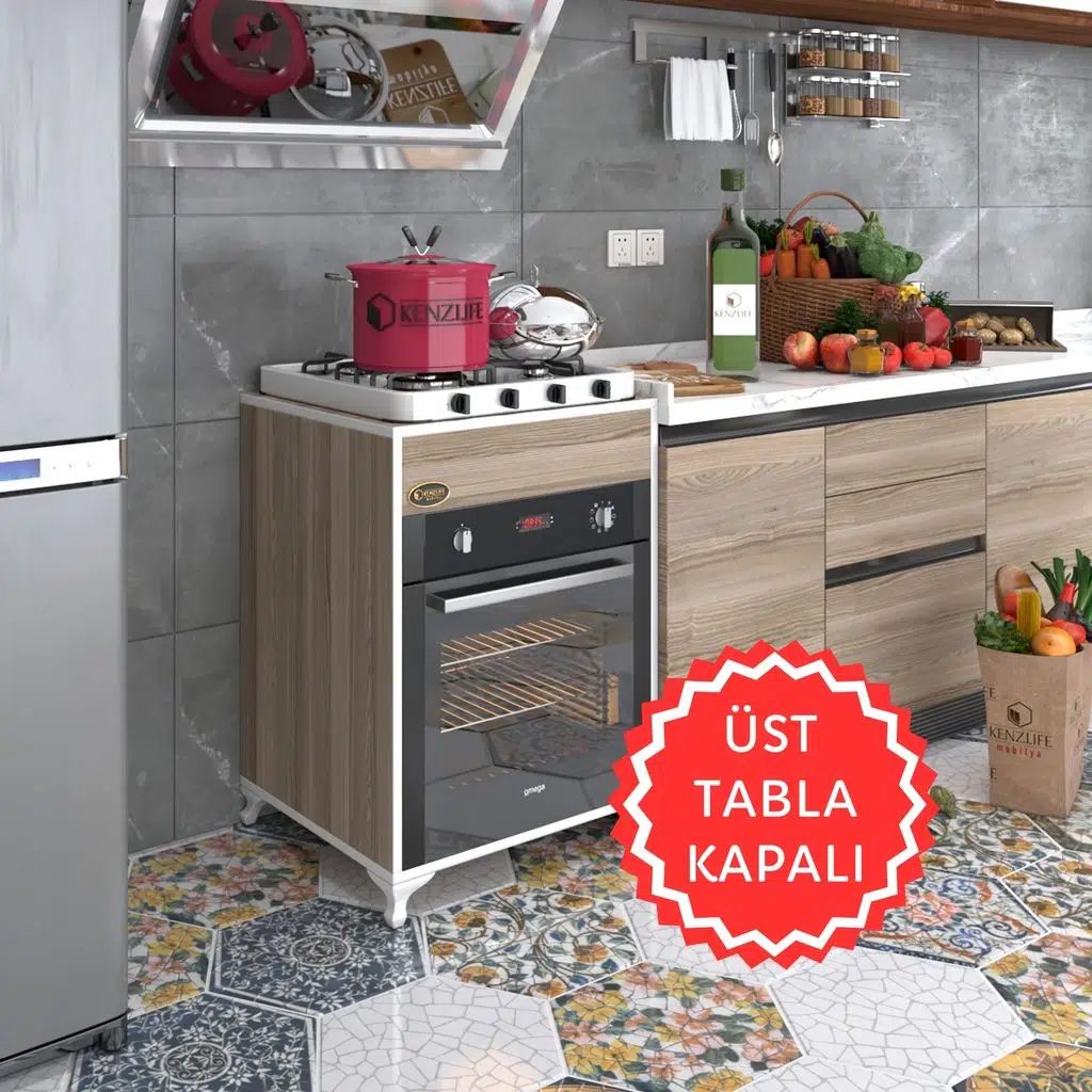 Kenzlife ankastre modülü kabini lantanyum crd fırın ocak dolabı sabit tabla ayaklı 
