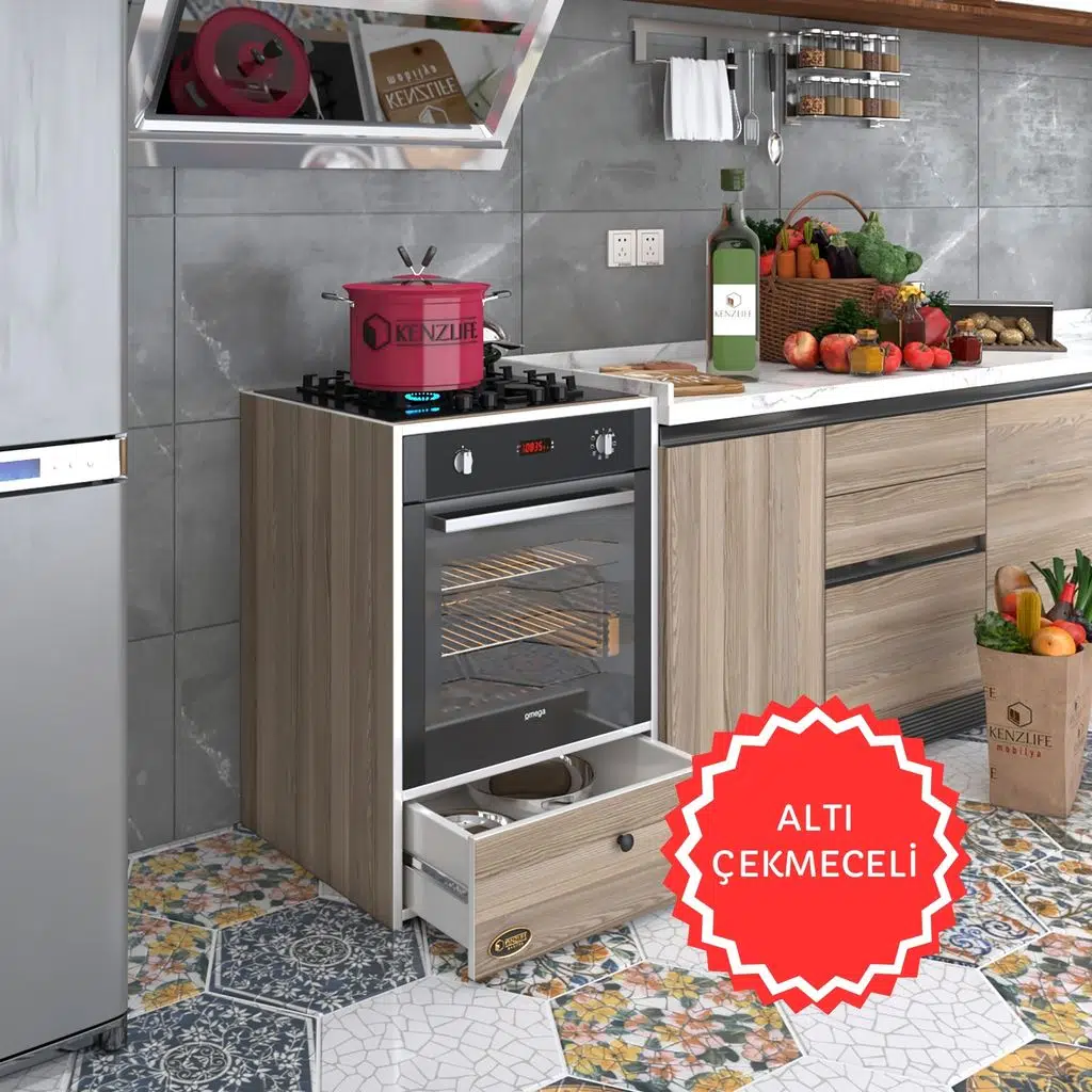 Kenzlife ankastre modülü kabini lityum crd fırın ocak dolabı çekmeceli 