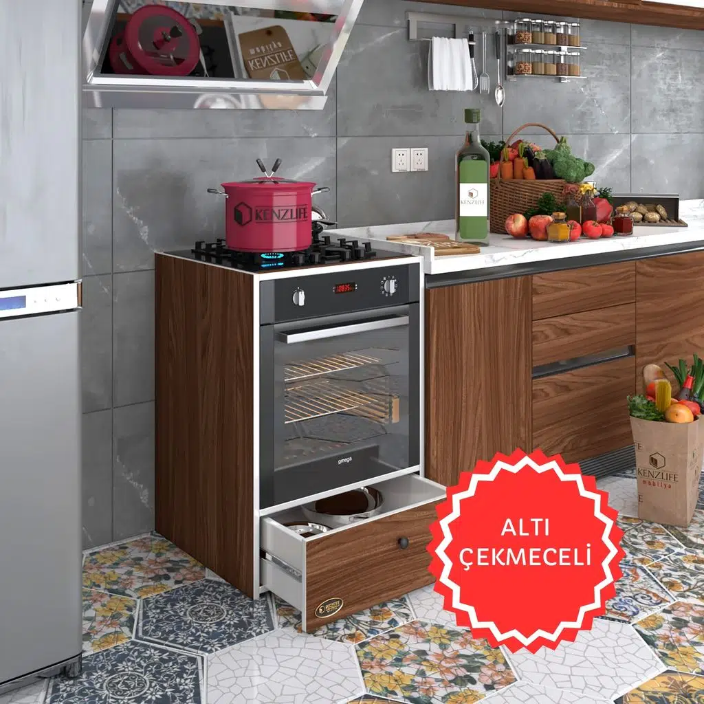 Kenzlife ankastre modülü kabini lityum cvz fırın ocak dolabı çekmeceli 