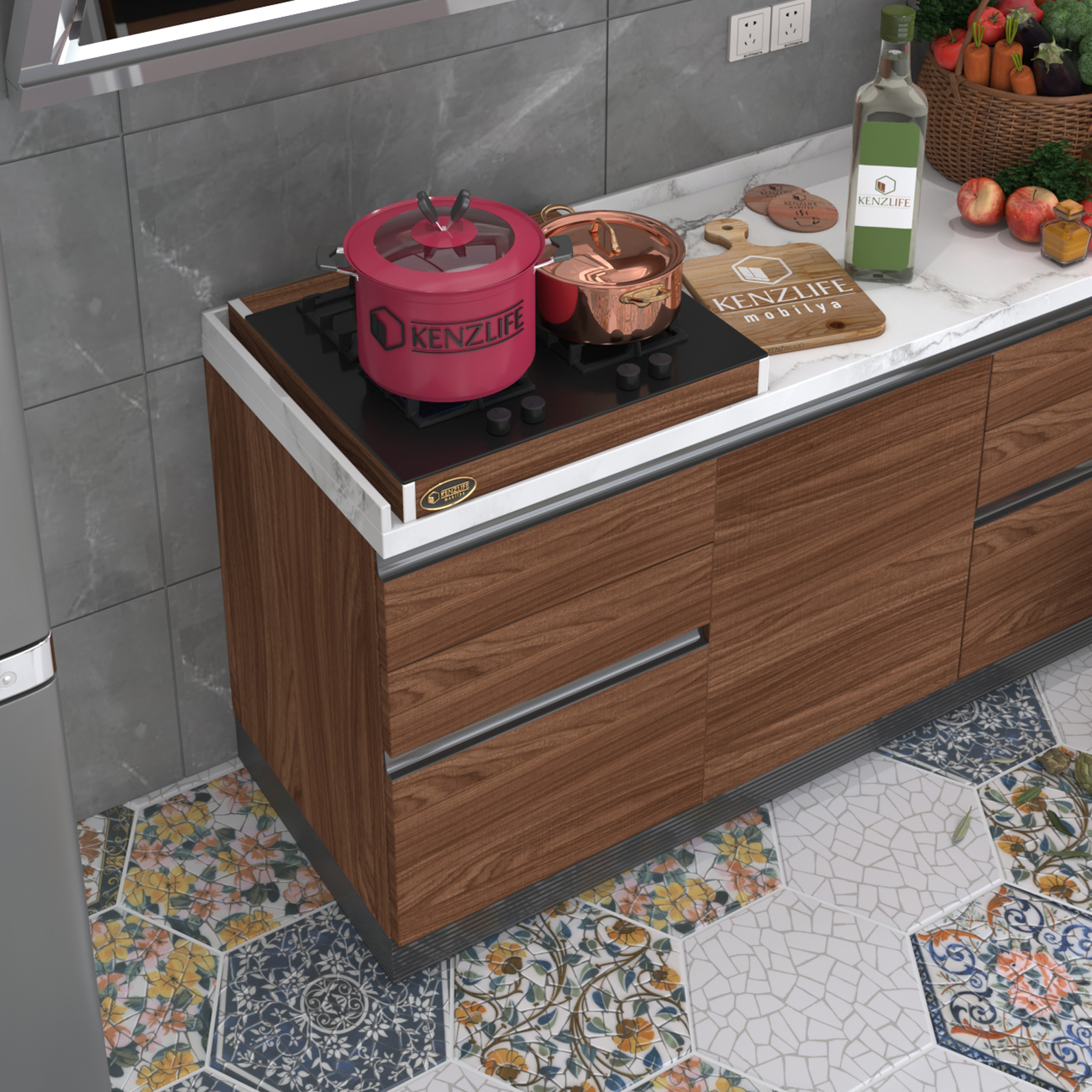 Kenzlife ankastre modülü kabini lutetyum cvz ocak altı tezgah aparatı