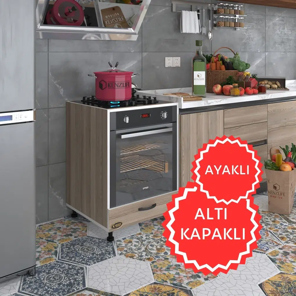 Kenzlife ankastre modülü kabini radon crd fırın ocak dolabı kapaklı ayaklı 