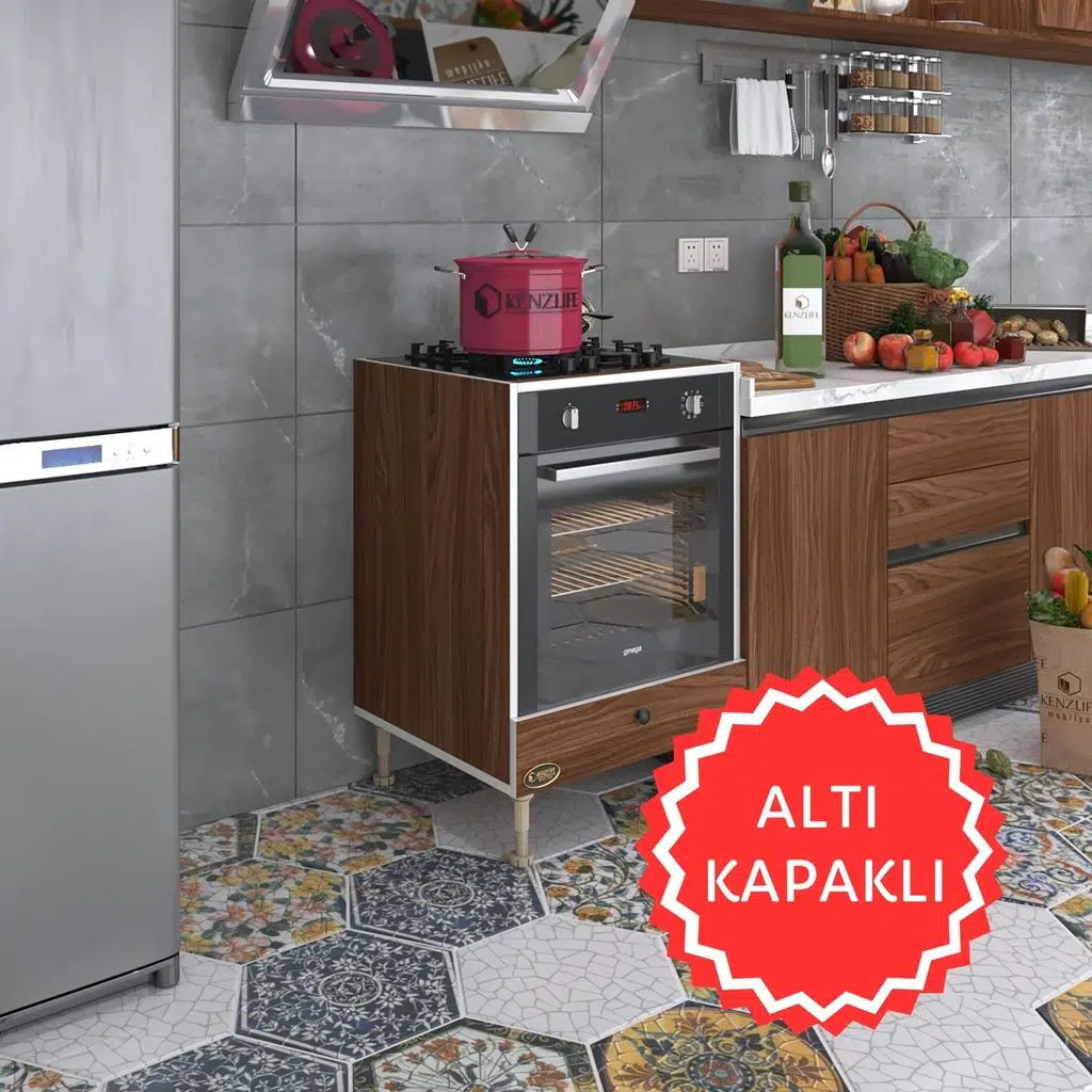 Kenzlife ankastre modülü kabini tulyum cvz fırın ocak dolabı özel boy ayarlı ayaklı kapaklı 