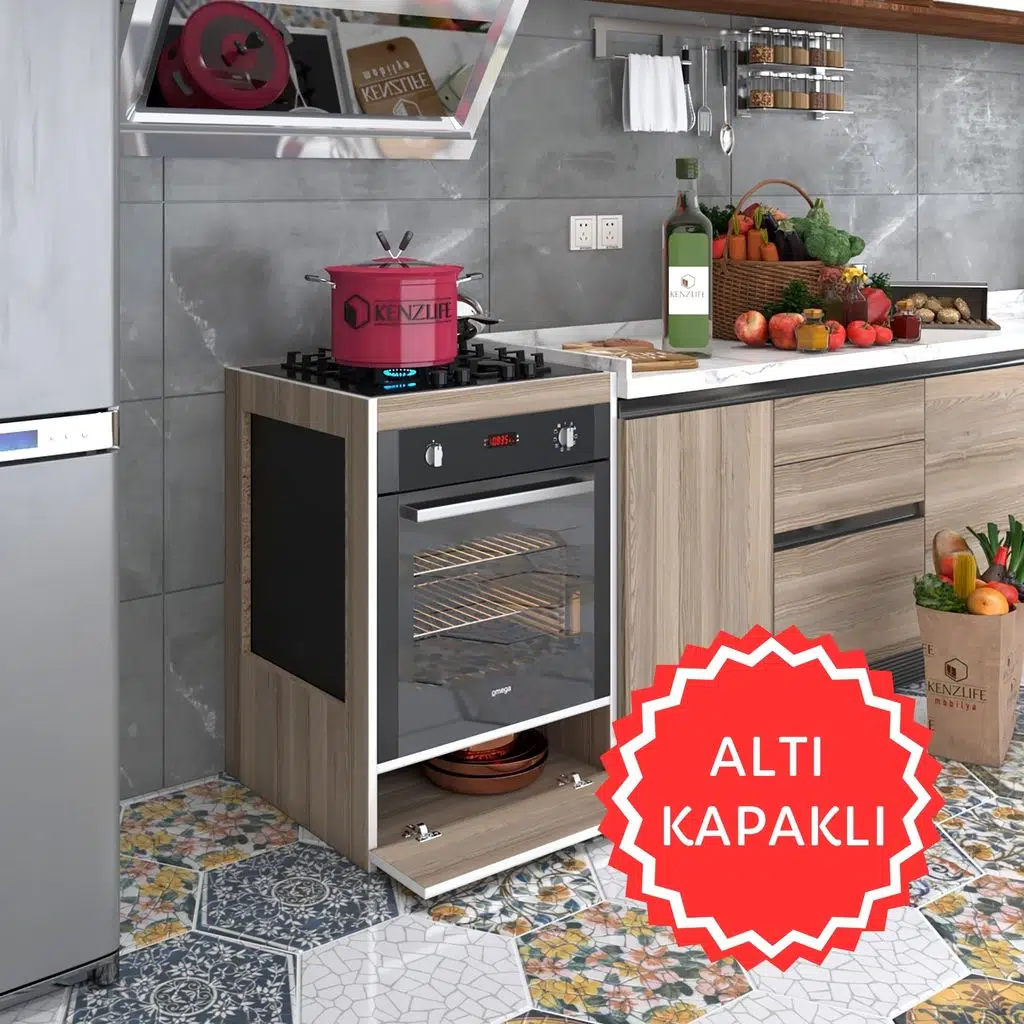Kenzlife ankastre modülü kabini vanadyum3 crd fırın ocak dolabı kapaklı 