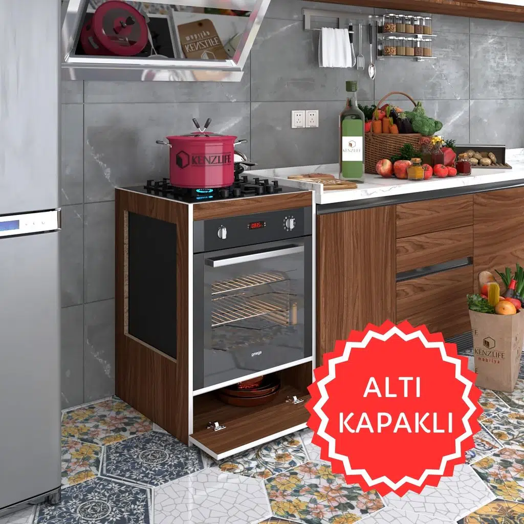 Kenzlife ankastre modülü kabini vanadyum3 cvz fırın ocak dolabı kapaklı 