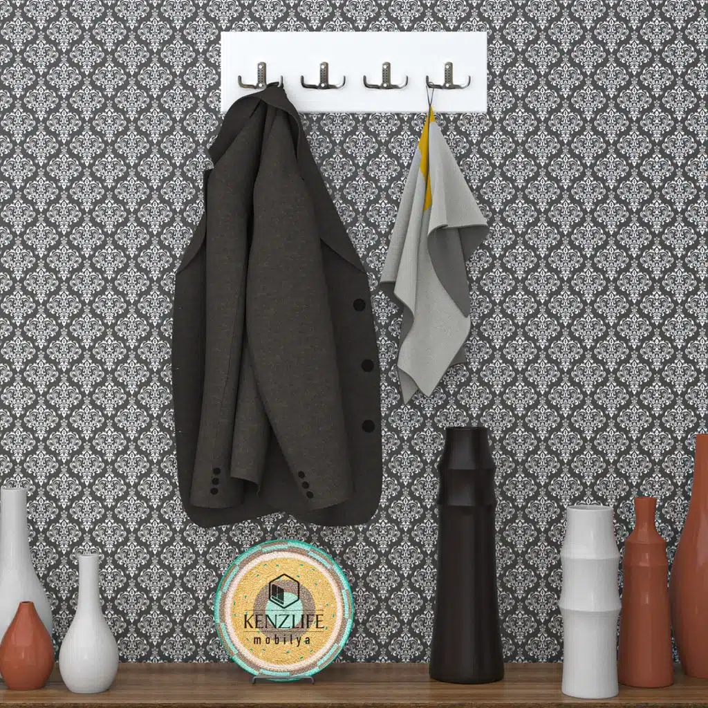 Kenzlife askılık tokadi mat beyaz renk suntalam 04 adet metal krom renk portmanto 