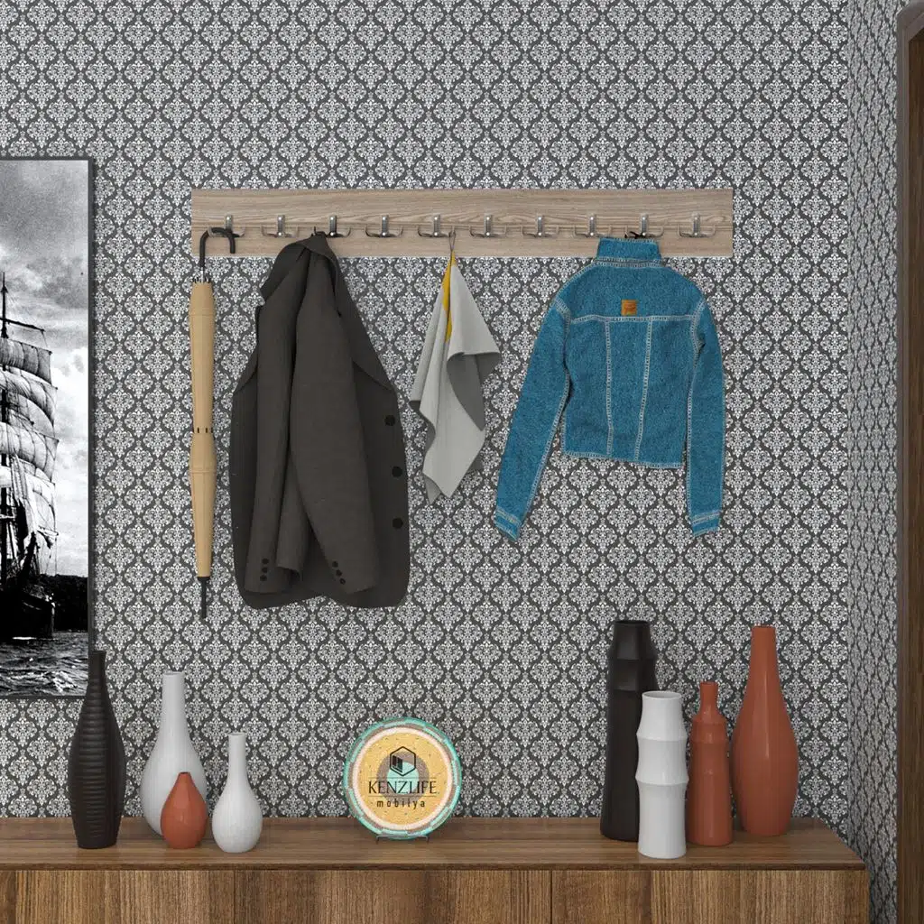 Kenzlife askılık tokadi mat cordoba renk suntalam 10 adet metal krom renk portmanto