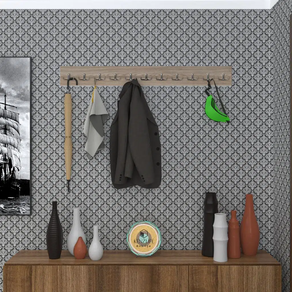 Kenzlife askılık tokadi mat cordoba renk suntalam 11 adet metal krom renk portmanto