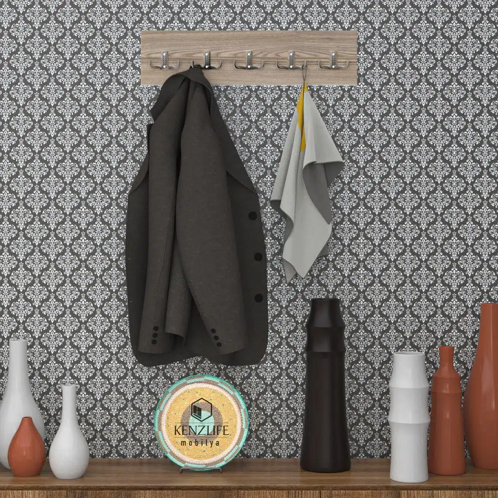 Kenzlife askılık tokadi mat cordoba renk suntalam 5 adet metal krom renk portmanto