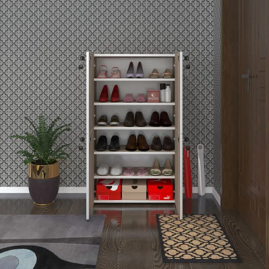 Kenzlife ayakkabılık ayakkabı dolabı kilitli be real crd 120*70*32 kapaklı arkalıklı ofis dolabı iki bölme