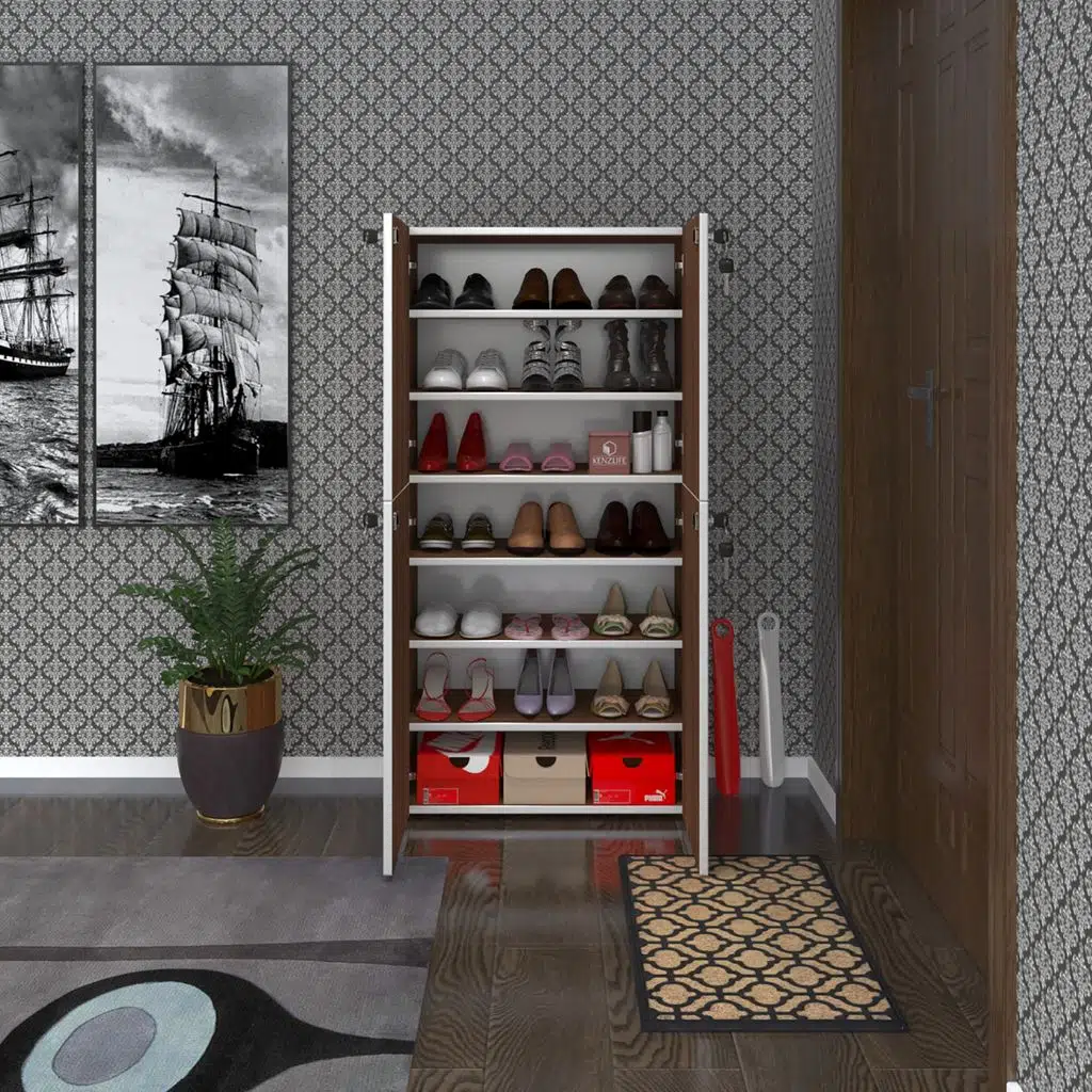 Kenzlife ayakkabılık ayakkabı dolabı kilitli be real cvz 140*70*32 kapaklı arkalıklı ofis dolabı iki bölme