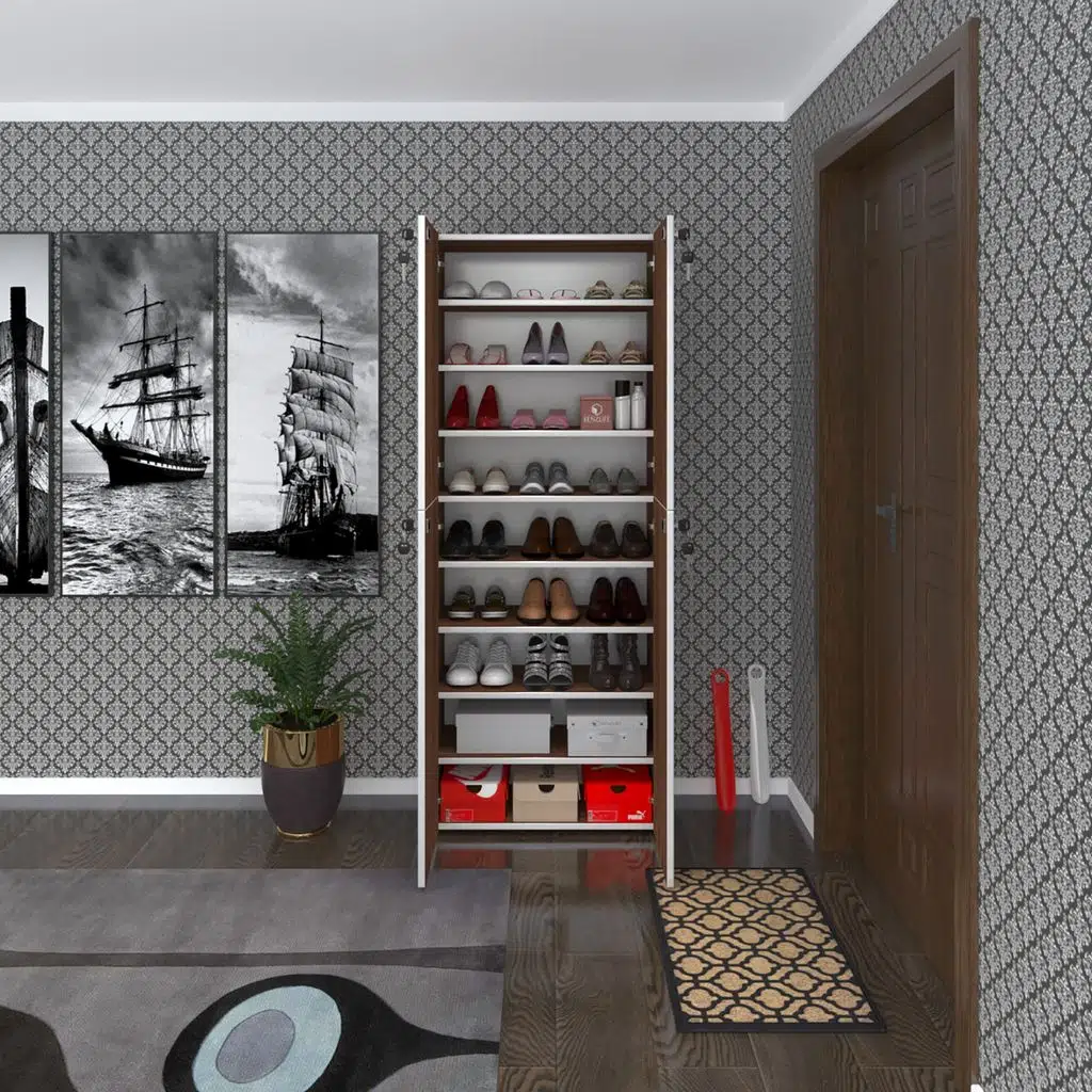 Kenzlife ayakkabılık ayakkabı dolabı kilitli be real cvz 180*70*32 kapaklı arkalıklı ofis dolabı iki bölme