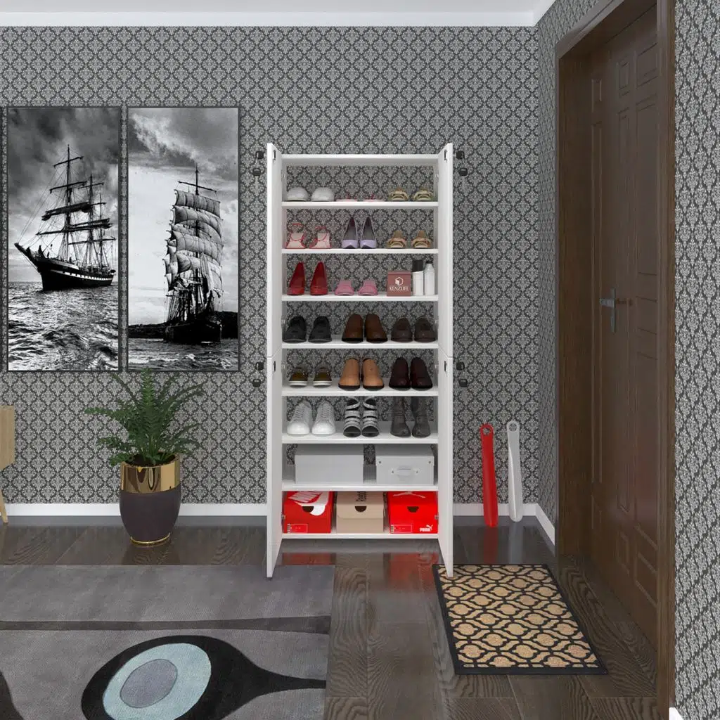 Kenzlife ayakkabılık ayakkabı dolabı kilitli gutan byz 160*70*32 kapaklı ofis dolabı iki bölme