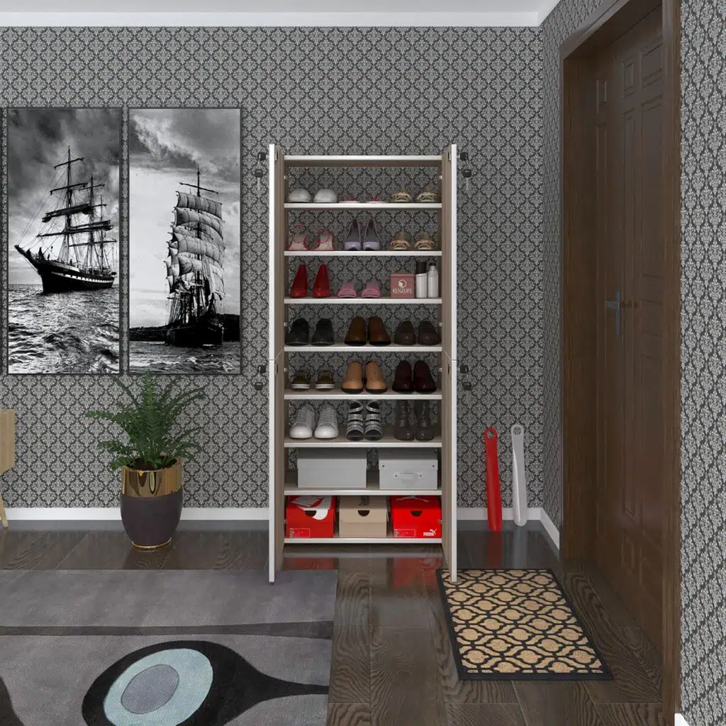 Kenzlife ayakkabılık ayakkabı dolabı kilitli gutan crd 160*70*32 kapaklı ofis dolabı iki bölme