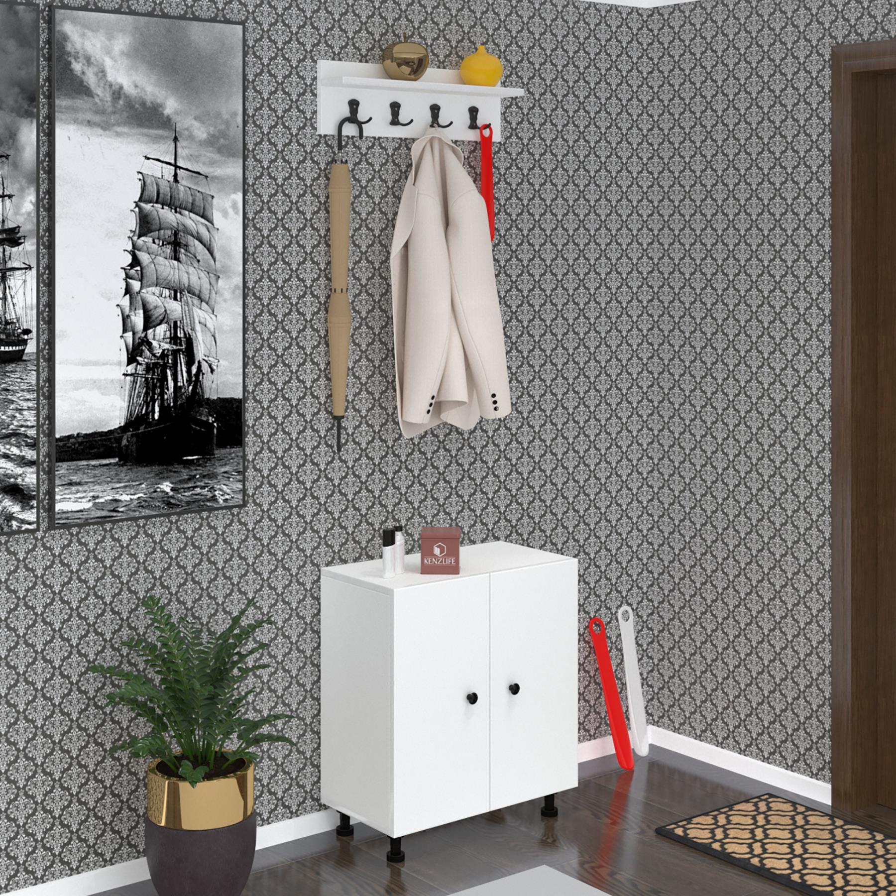 Kenzlife ayakkabılık başmak4 byz 68*060*30 kapaksız 4 raflı 12 çift ayakkabı kapasitesi