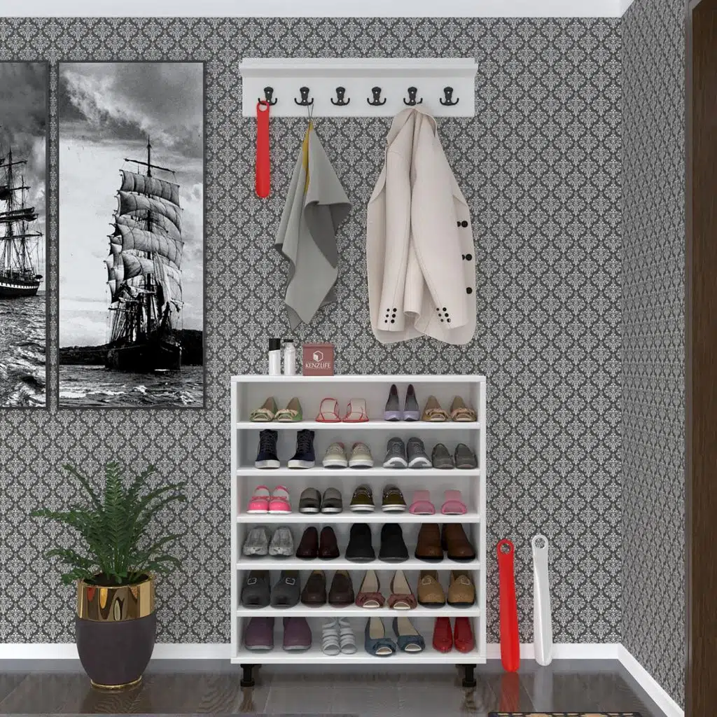 Kenzlife ayakkabılık çapula6 byz 98*080*30 kapaksız 6 raflı 24 çift ayakkabı kapasitesi