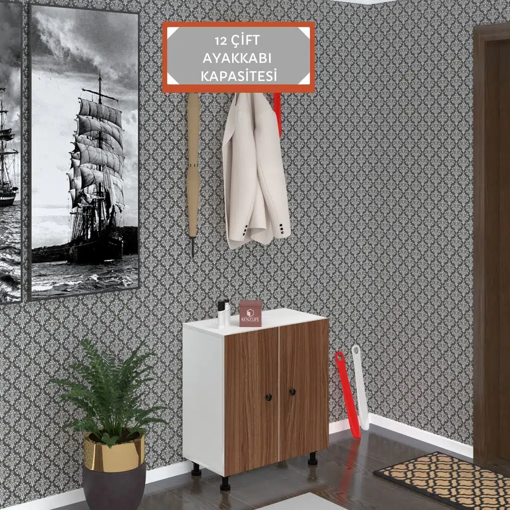 Kenzlife ayakkabılık cimcime4 cvzbyz 68*060*32 kapaklı 4 raflı 12 çift ayakkabı kapasitesi