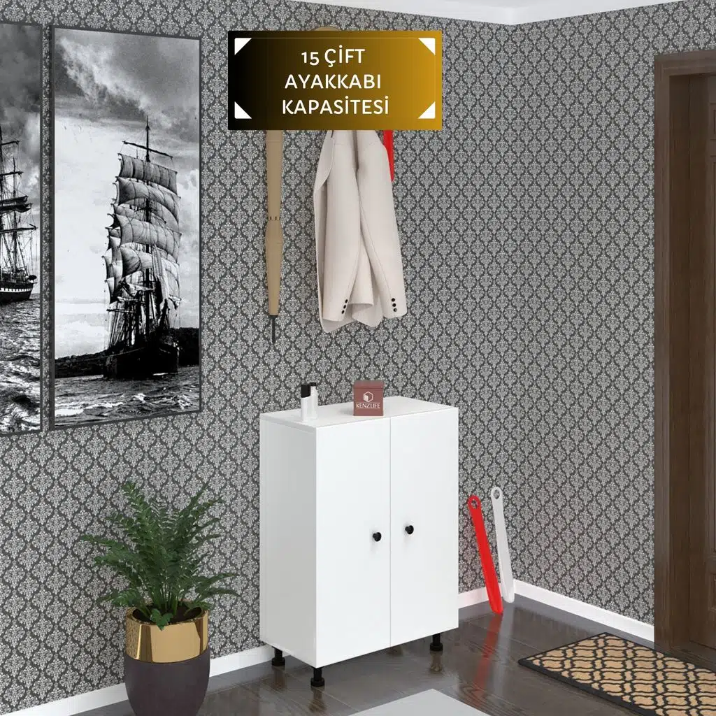 Kenzlife ayakkabılık cimcime5 byzbyz 83*060*32 kapaklı 5 raflı 15 çift ayakkabı kapasitesi