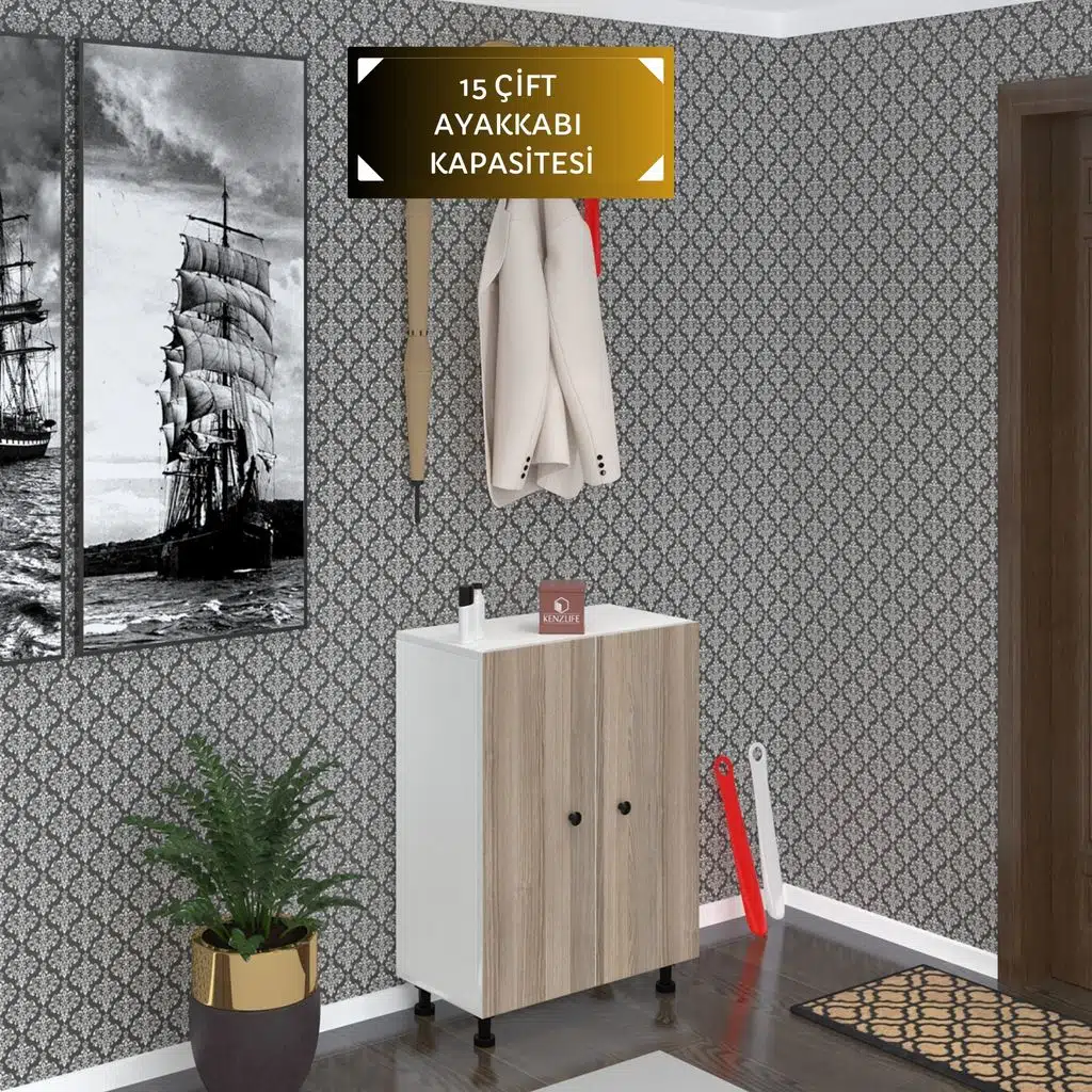 Kenzlife ayakkabılık cimcime5 crdbyz 83*060*32 kapaklı 5 raflı 15 çift ayakkabı kapasitesi