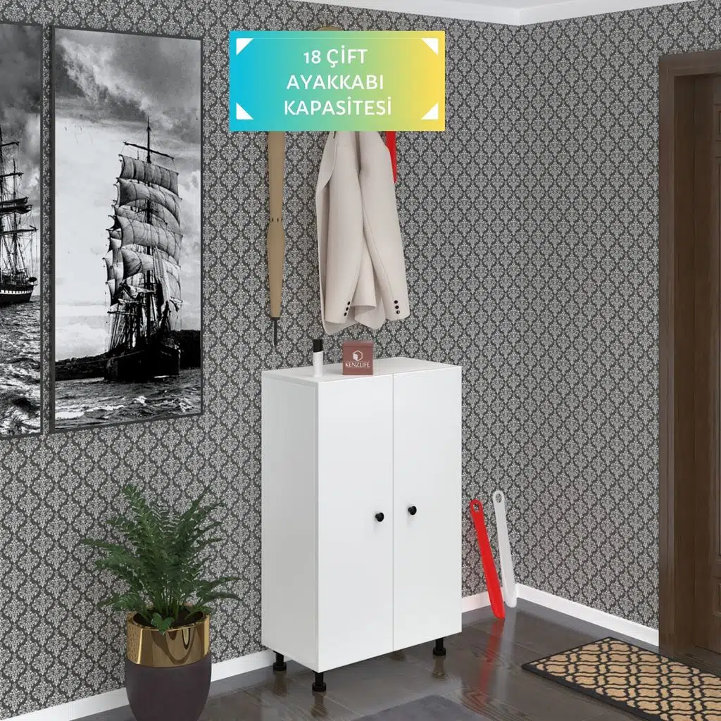 Kenzlife ayakkabılık cimcime6 byzbyz 98*060*32 kapaklı 6 raflı 18 çift ayakkabı kapasitesi