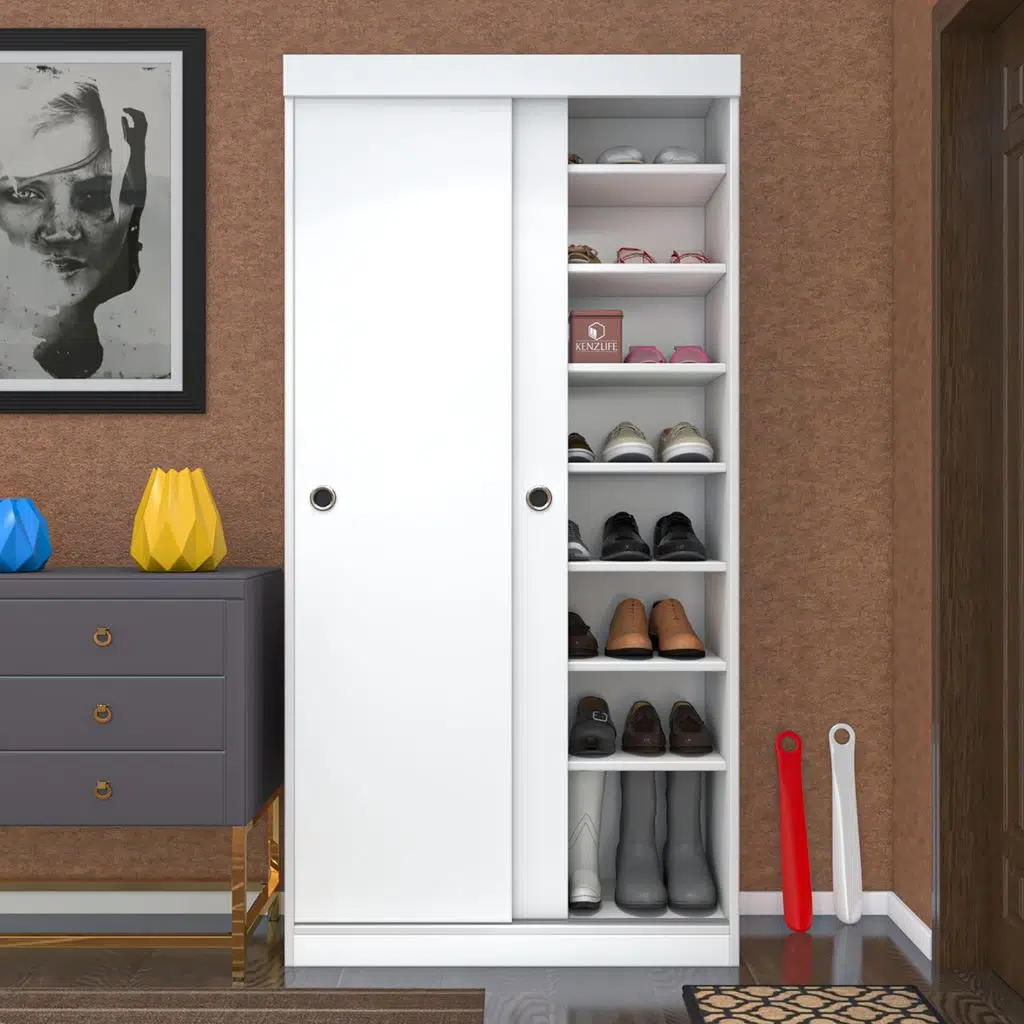 Kenzlife ayakkabılık eysadat mat beyaz 180*090*40 suntalam 32 çift ayakkabı kapasitesi