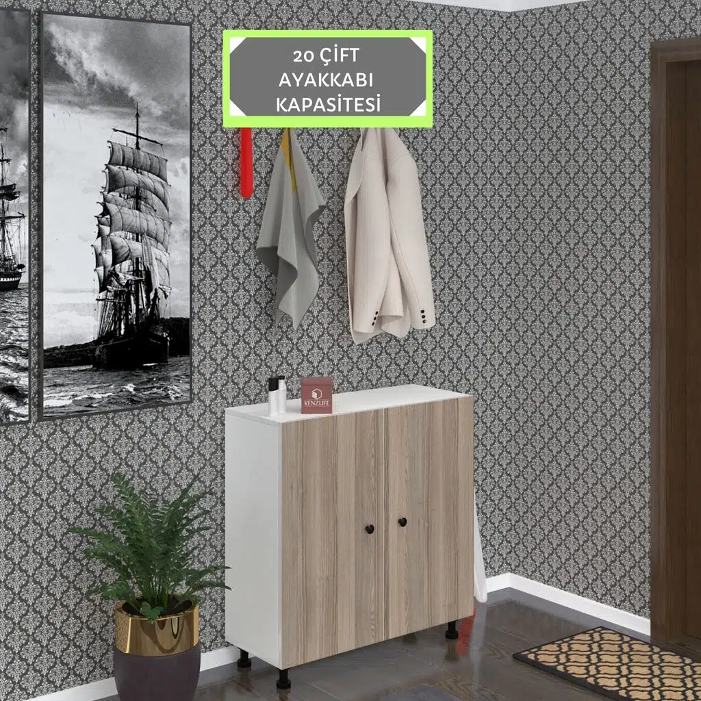 Kenzlife ayakkabılık galoş5 crdbyz 53*080*32 kapaklı 5 raflı 20 çift ayakkabı kapasitesi