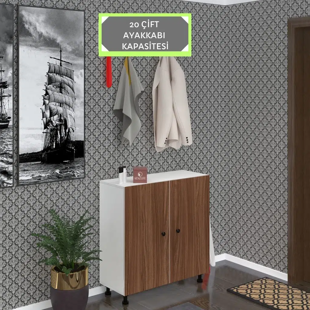 Kenzlife ayakkabılık galoş5 cvzbyz 53*080*32 kapaklı 5 raflı 20 çift ayakkabı kapasitesi