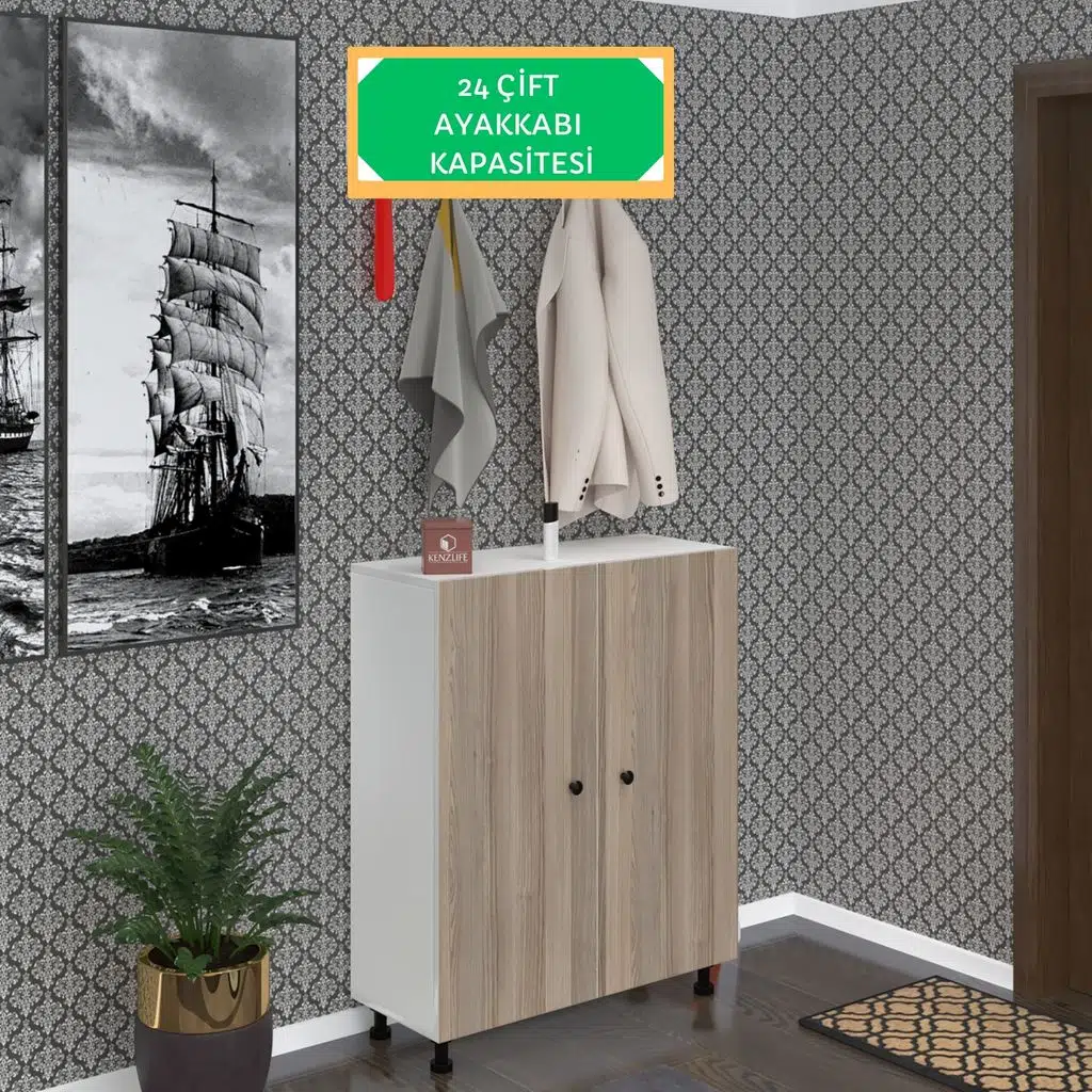 Kenzlife ayakkabılık galoş6 crdbyz 53*080*32 kapaklı 6 raflı 24 çift ayakkabı kapasitesi