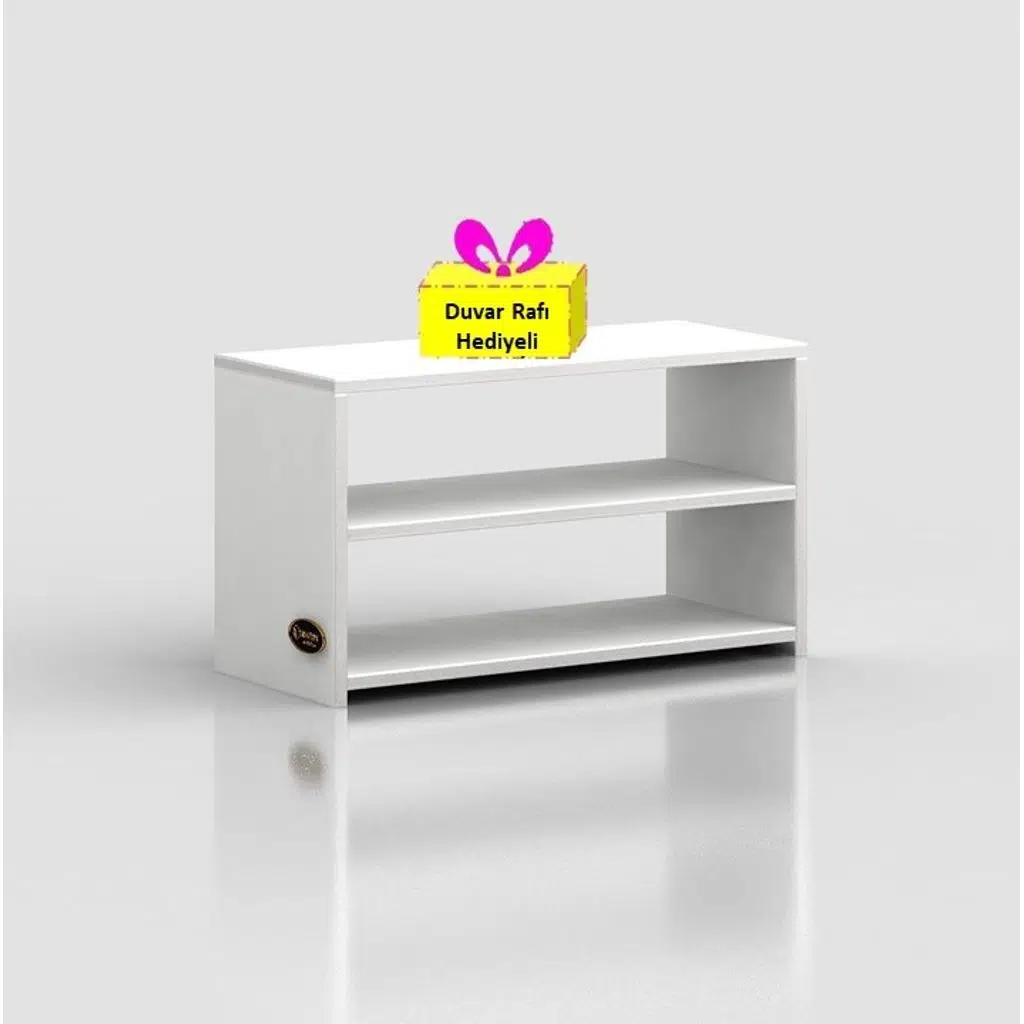 Kenzlife ayakkabılık goya byz 040*70*30 arkalıksız ayakkabı ofis dolabı + tekli duvar rafı hediyeli