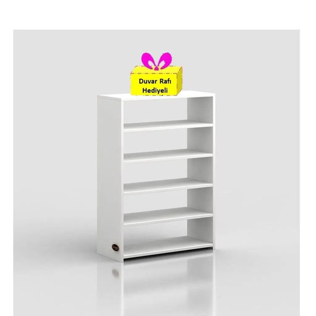Kenzlife ayakkabılık goya byz 100*70*30 arkalıksız ayakkabı ofis dolabı + tekli duvar rafı hediyeli