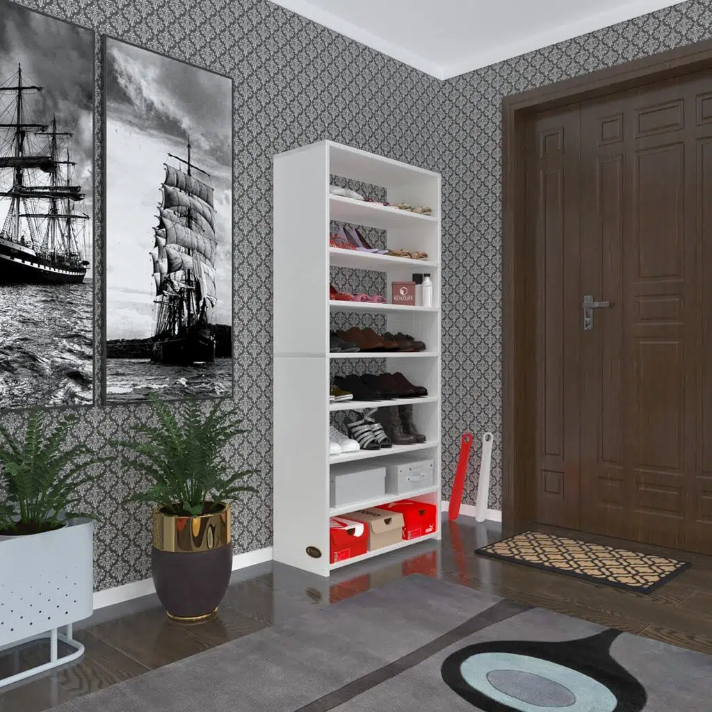 Kenzlife ayakkabılık goya byz 160*70*30 arkalıksız ayakkabı ofis dolabı iki bölme