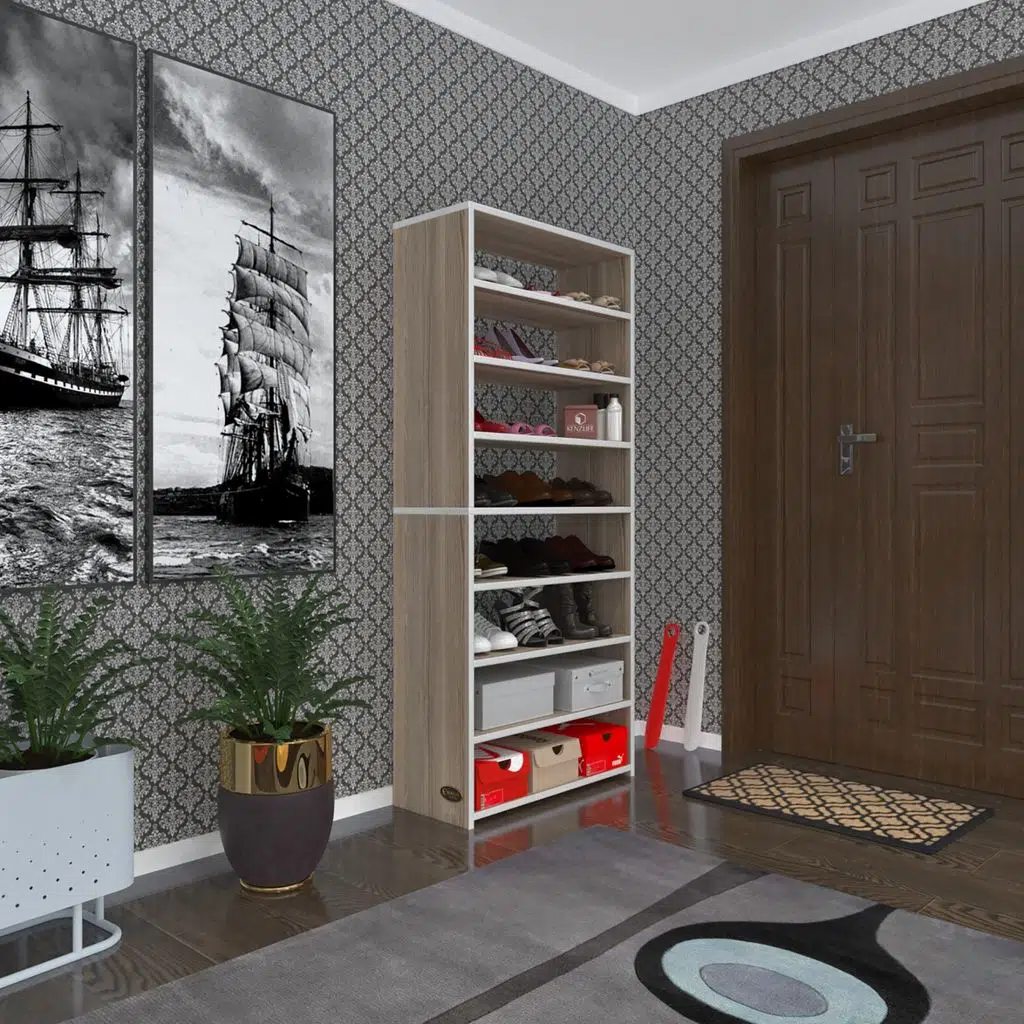 Kenzlife ayakkabılık goya crd 160*70*30 arkalıksız ayakkabı ofis dolabı iki bölme