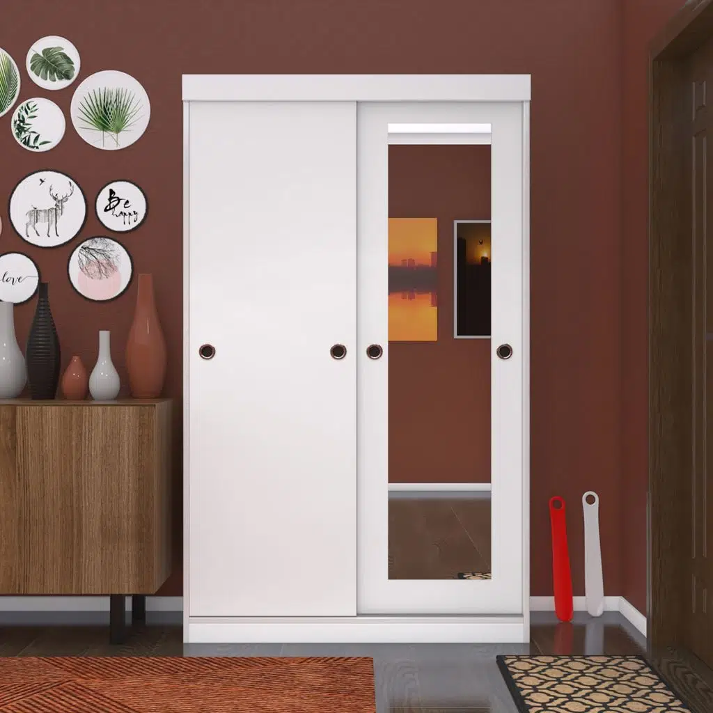 Kenzlife ayakkabılık vakkas aynalı mat beyaz 180*110*40 suntalam 40 çift ayakkabı kapasitesi