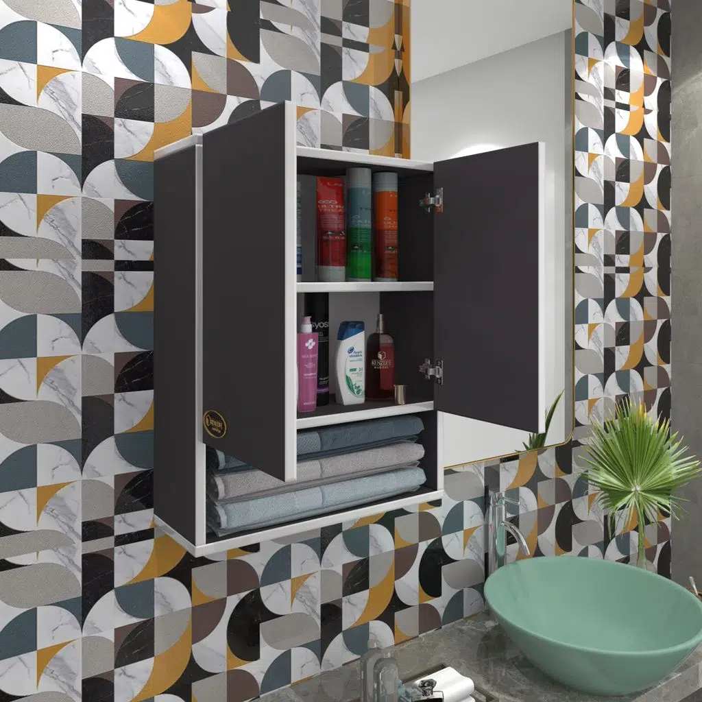 Kenzlife banyo ecza dolabı bakunin gri 60*40*20 mutfak (m)üst arkalıklı alt arkalıksız