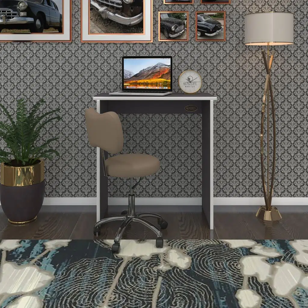 Kenzlife bilgisayar çalışma masası çambudivip 075*070*40 gri ofis sekreter laptop