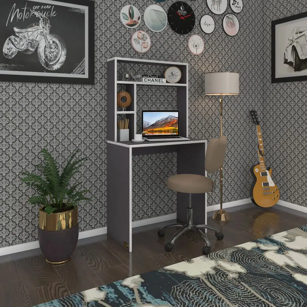 Kenzlife bilgisayar çalışma masası kimi070 gri ofis sekreter laptop