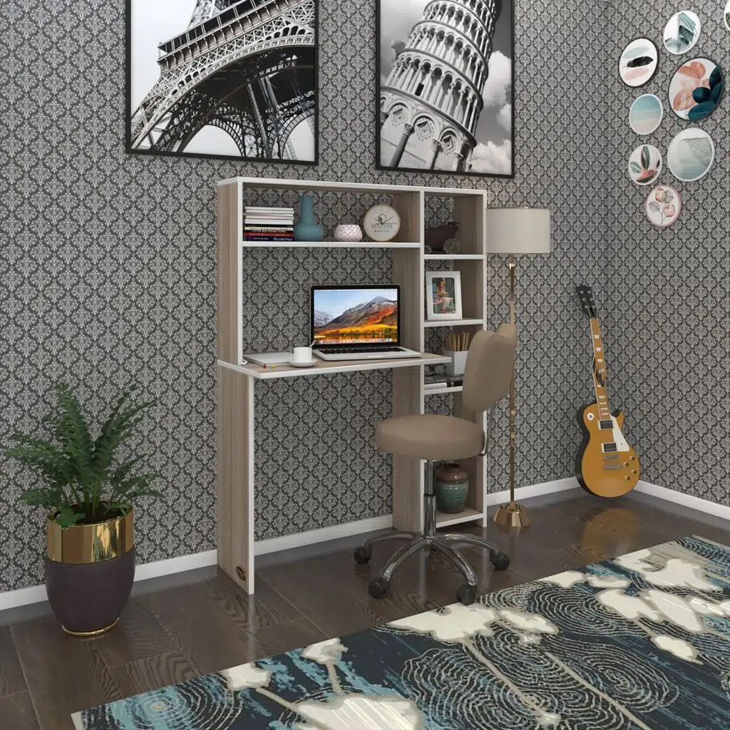 Kenzlife bilgisayar çalışma masası prost crd 140*100*20 kitaplık sağda ofis sekreter laptop