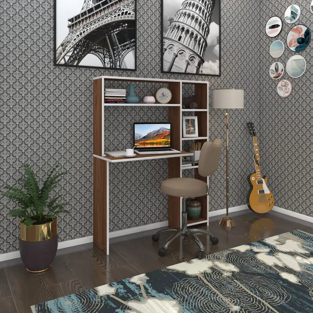 Kenzlife bilgisayar çalışma masası prost cvz 140*100*20 kitaplık sağda ofis sekreter laptop